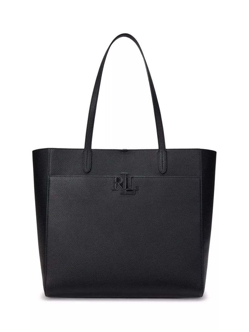 Lauren Ralph Lauren Cameryn Large Pebbled Leather Tote Bag, Black