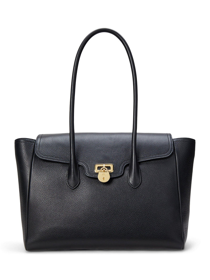 Ralph Lauren large pebbled leather satchel tote (British brand)