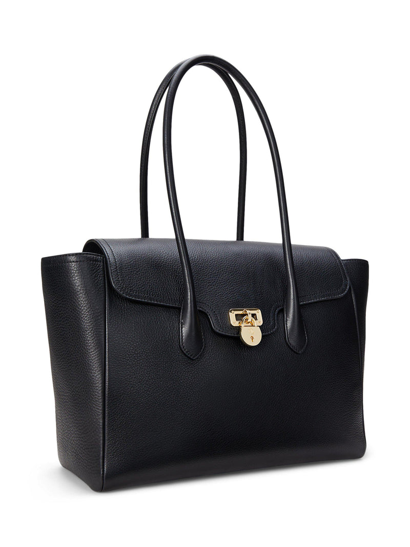 Ralph Lauren large pebbled leather satchel tote (British brand)