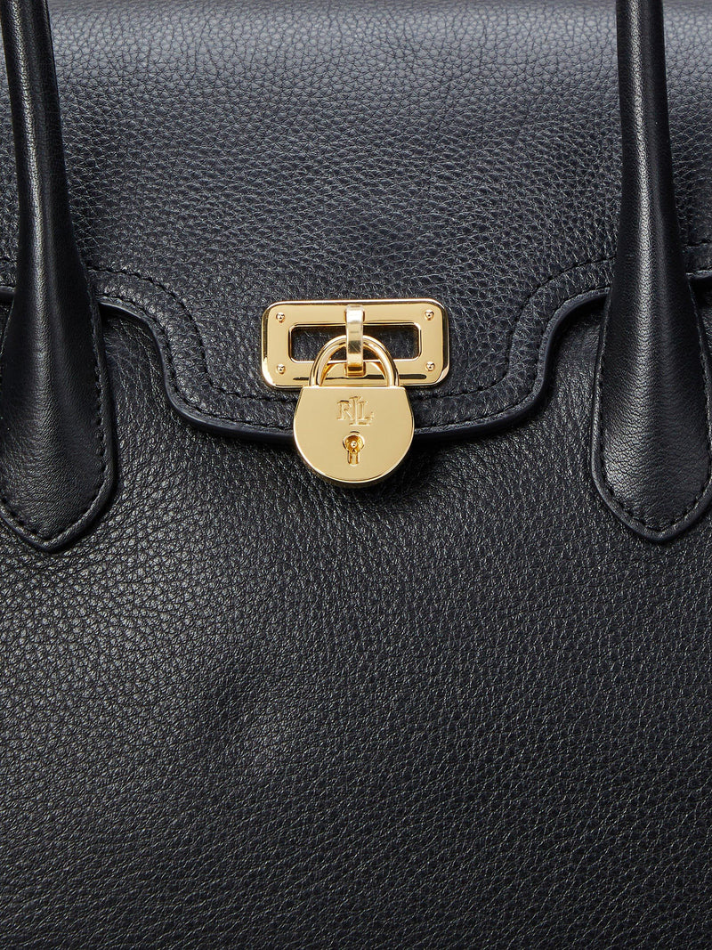 Ralph Lauren large pebbled leather satchel tote (British brand)