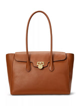 John Lewis Ralph Lauren Tanner Large Pebbled Leather Satchel Tote- Buy online at McGrocer