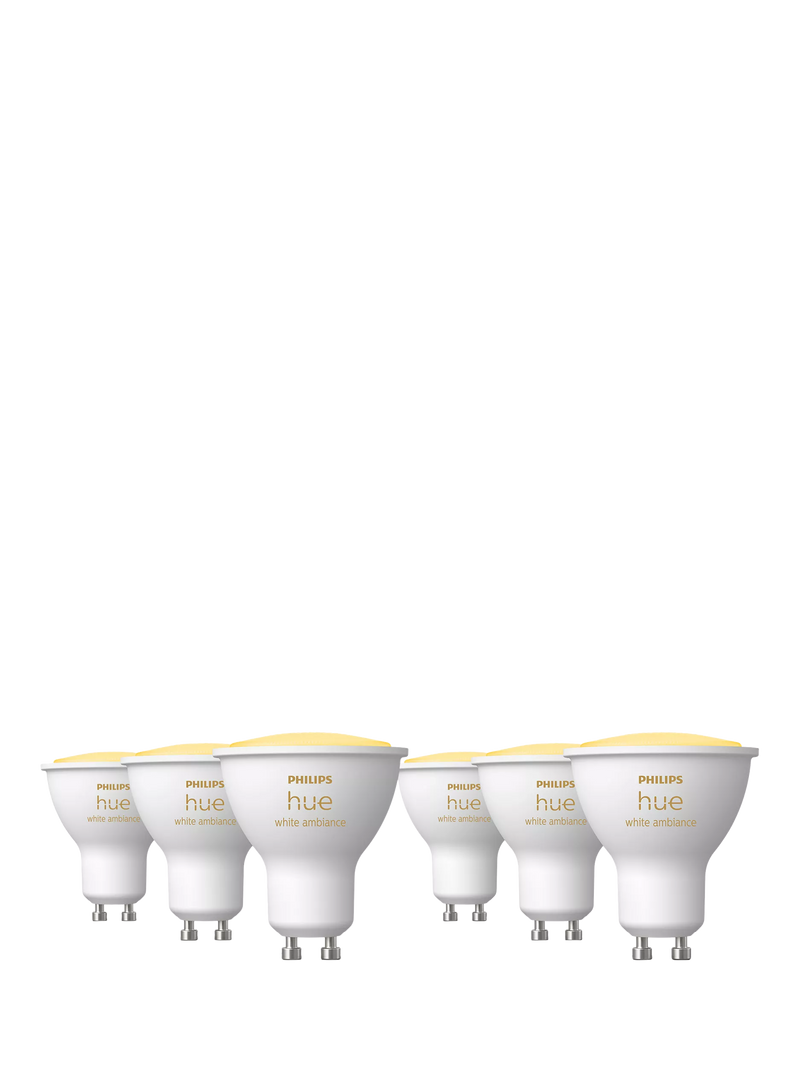 Philips Hue White Ambiance GU10 smart LED bulb pack of 6, imported from the UK