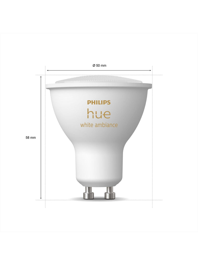 Philips Hue White Ambiance GU10 smart LED bulb pack of 6, imported from the UK