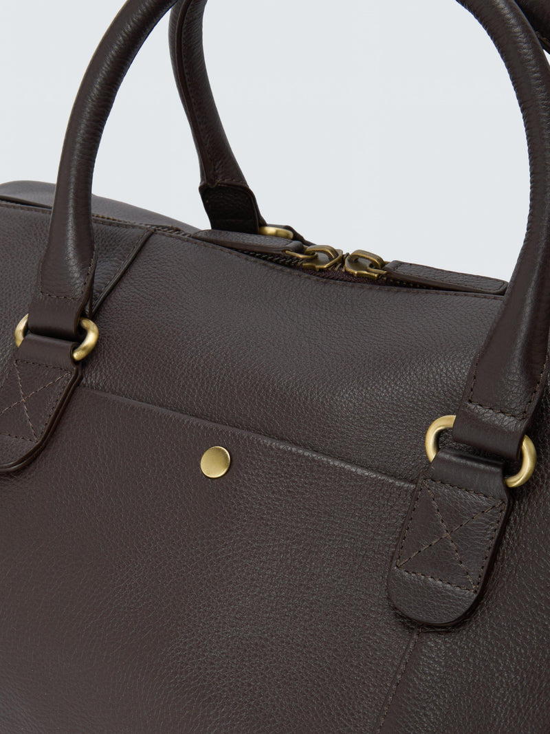 John Lewis leather weekender bag large, imported from the UK