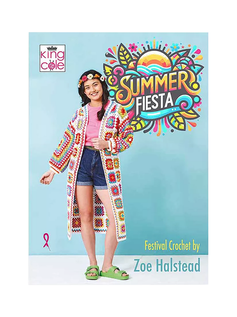 King Cole Summer Fiesta crochet pattern book, 24 pages, imported from the UK