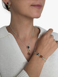 Be-Jewelled Baltic amber three stone pendant necklace sterling silver, UK version