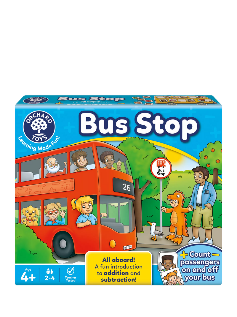 Orchard Toys Bus Stop Maths Game board game, imported from the UK