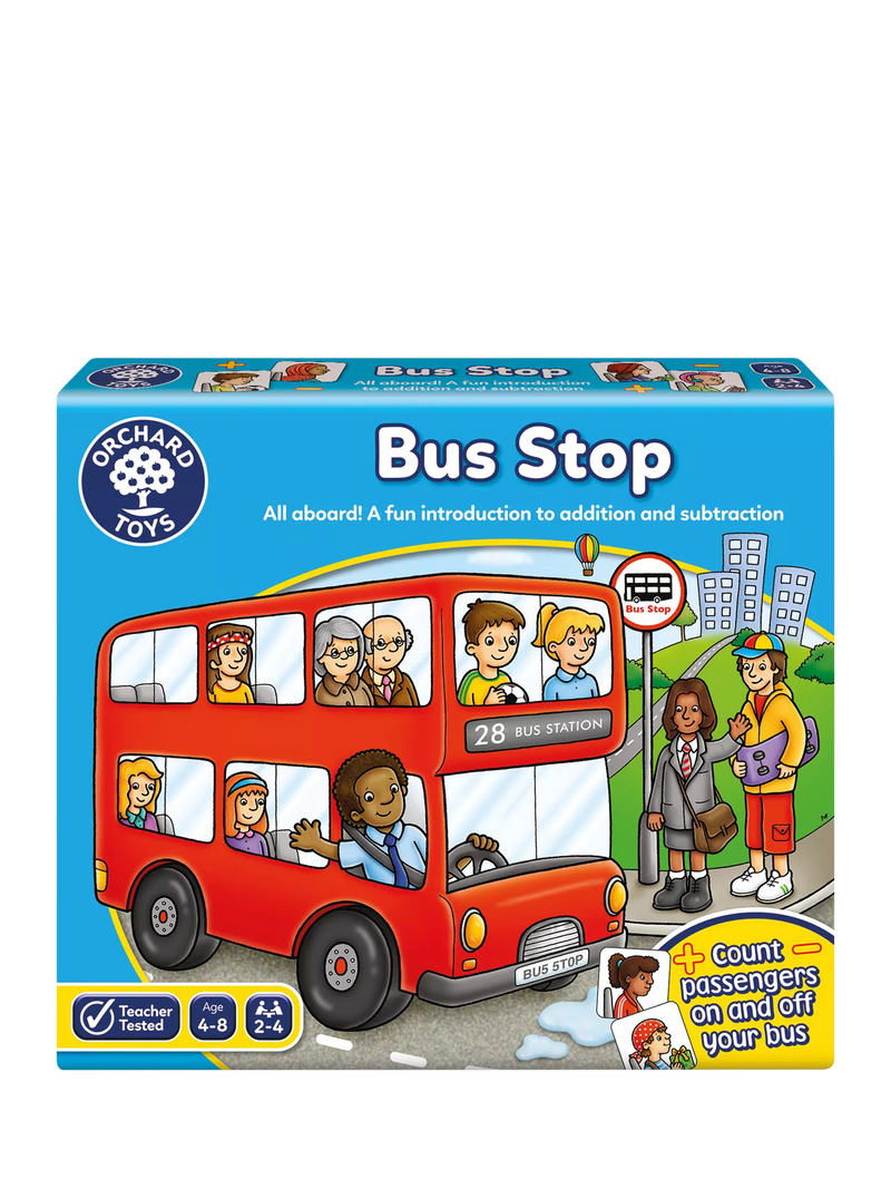 Orchard Toys Bus Stop Maths Game board game, imported from the UK