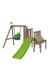 John Lewis TP Toys Forest Toddler Wooden Quadpod Swing Set and Slide, FSC-Certified Pine Wood- Buy online at McGrocer