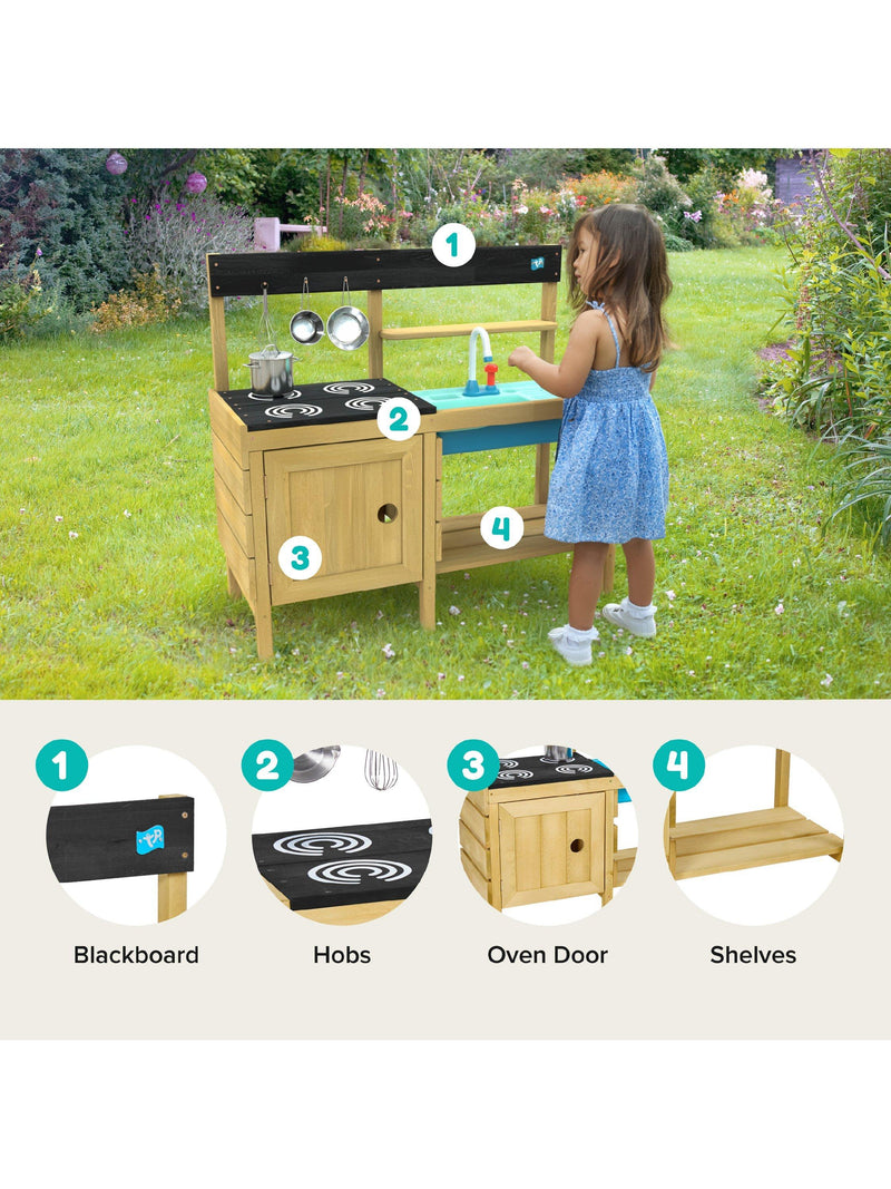 TP Toys Junior Chef Wooden Mud Kitchen outdoor playset - British product