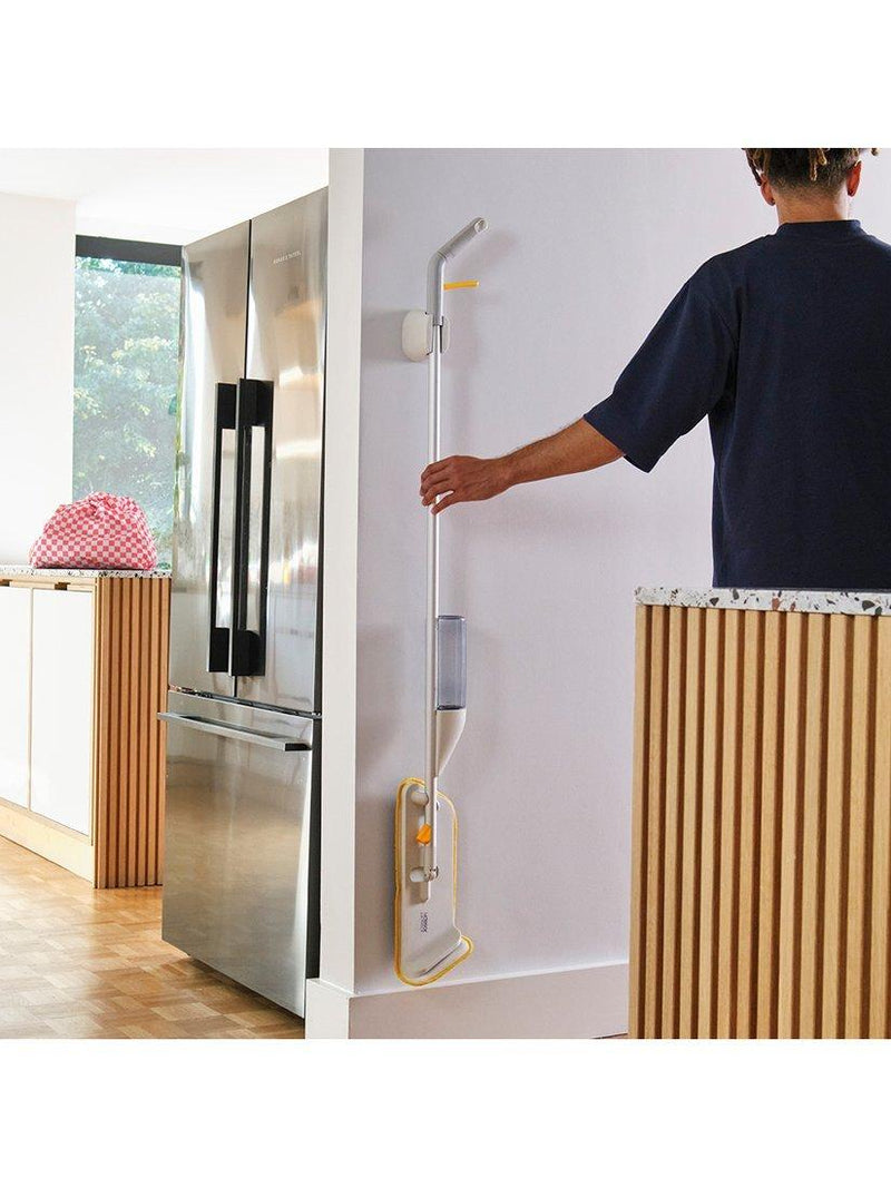Joseph Joseph spray mop with scrub pad in Light Stone, UK version