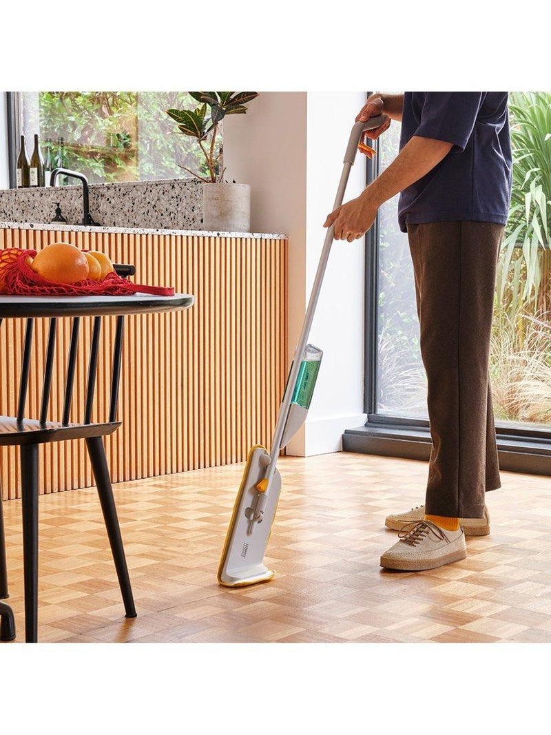 Joseph Joseph spray mop with scrub pad in Light Stone, UK version