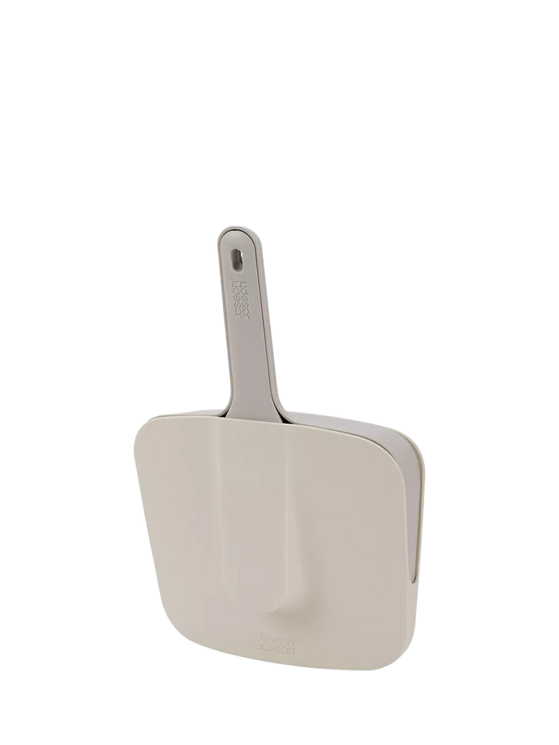 Joseph Joseph wall mounted dustpan and brush, stone, UK version