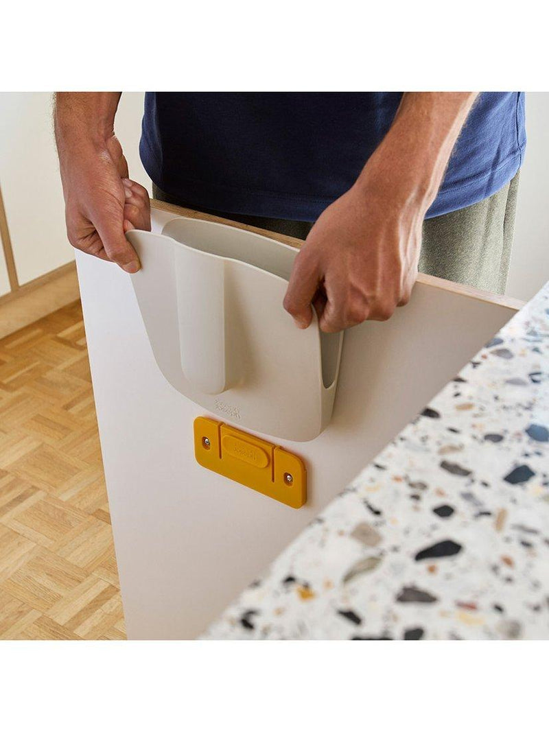 Joseph Joseph wall mounted dustpan and brush, stone, UK version