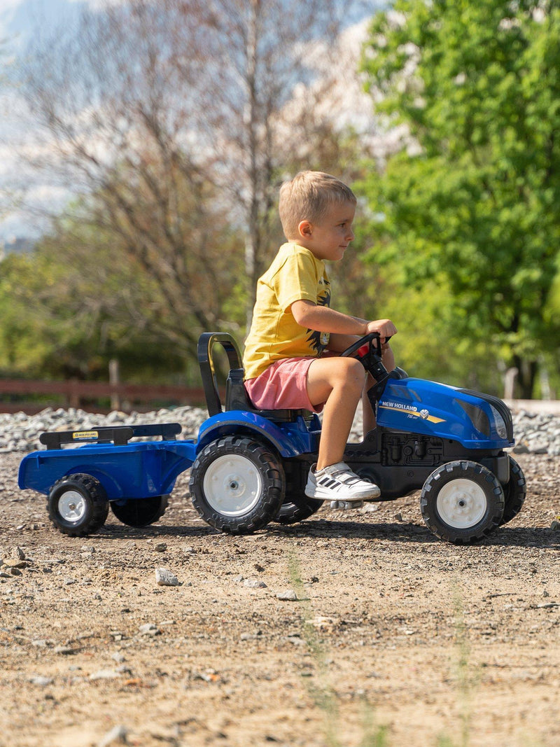 Mookie New Holland pedal tractor with trailer, UK version