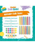 Paint Pop chunky chalk sticks 24 pack, imported from the UK