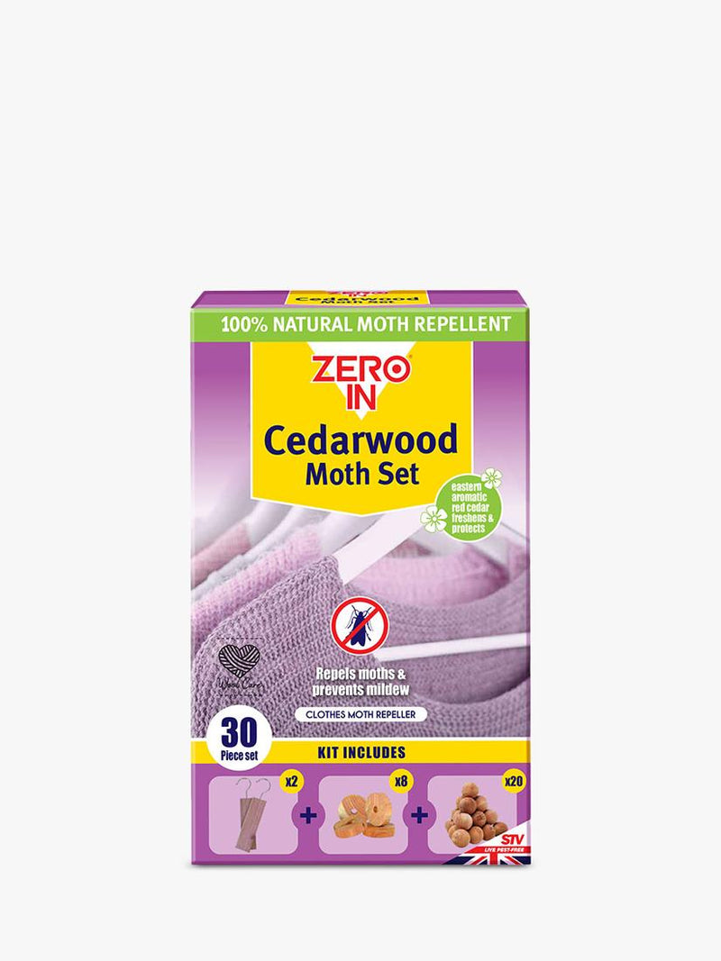 Zeroin cedarwood moth repellent set (British brand)