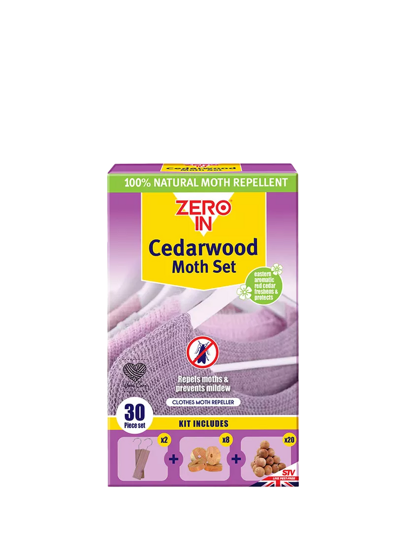 Zeroin cedarwood moth repellent set (British brand)