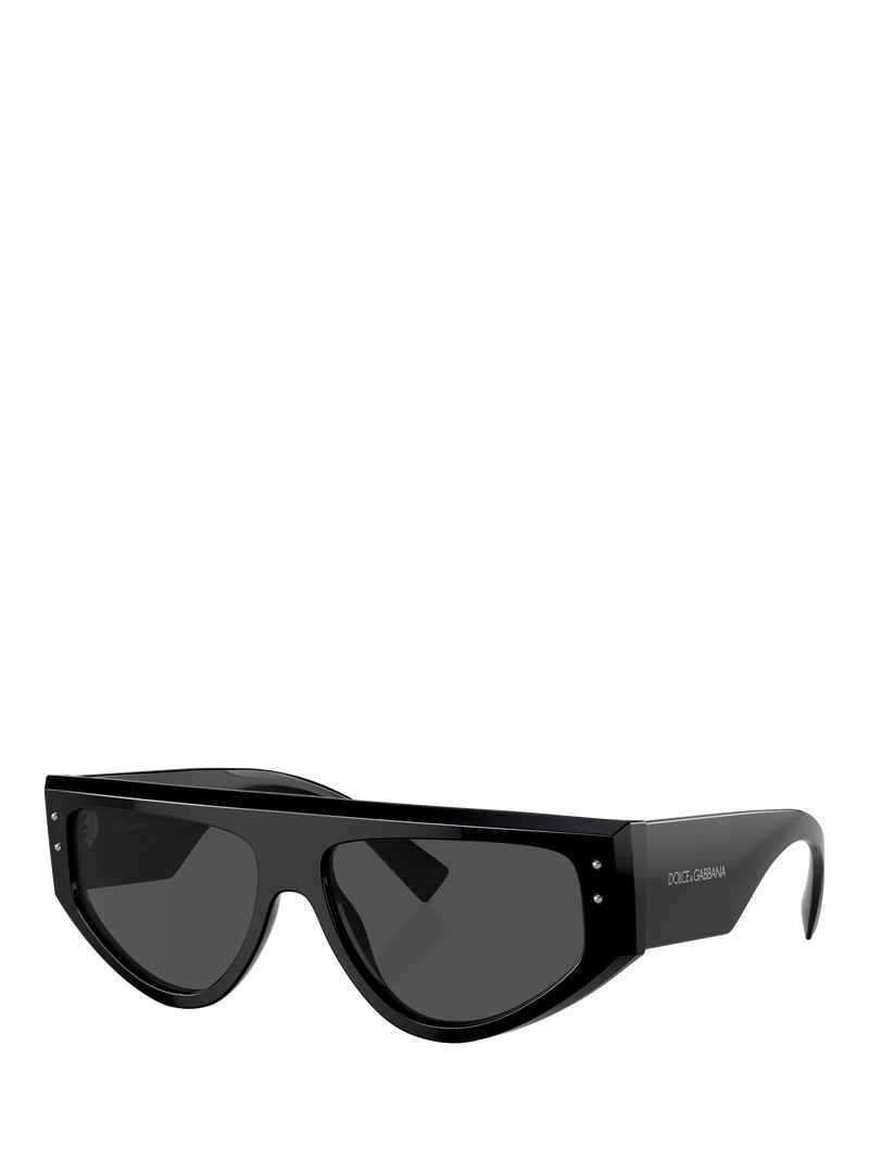 Dolce & Gabbana unregelmäßige Sonnenbrille schwarzer Acetatrahmen - Britisches Produkt
