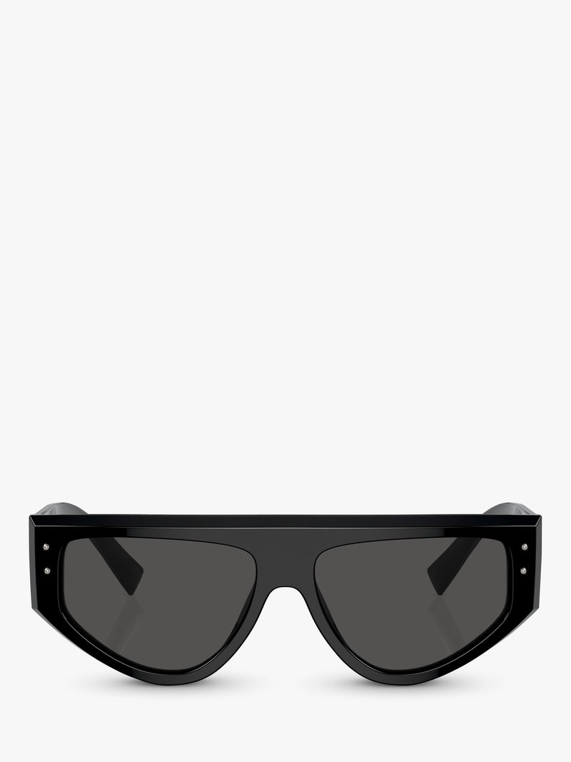 Dolce & Gabbana unregelmäßige Sonnenbrille schwarzer Acetatrahmen - Britisches Produkt
