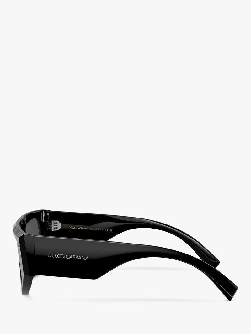 Dolce & Gabbana unregelmäßige Sonnenbrille schwarzer Acetatrahmen - Britisches Produkt