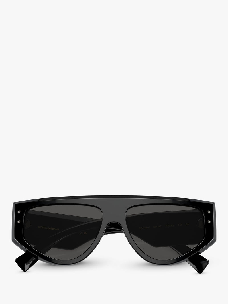 Dolce & Gabbana unregelmäßige Sonnenbrille schwarzer Acetatrahmen - Britisches Produkt