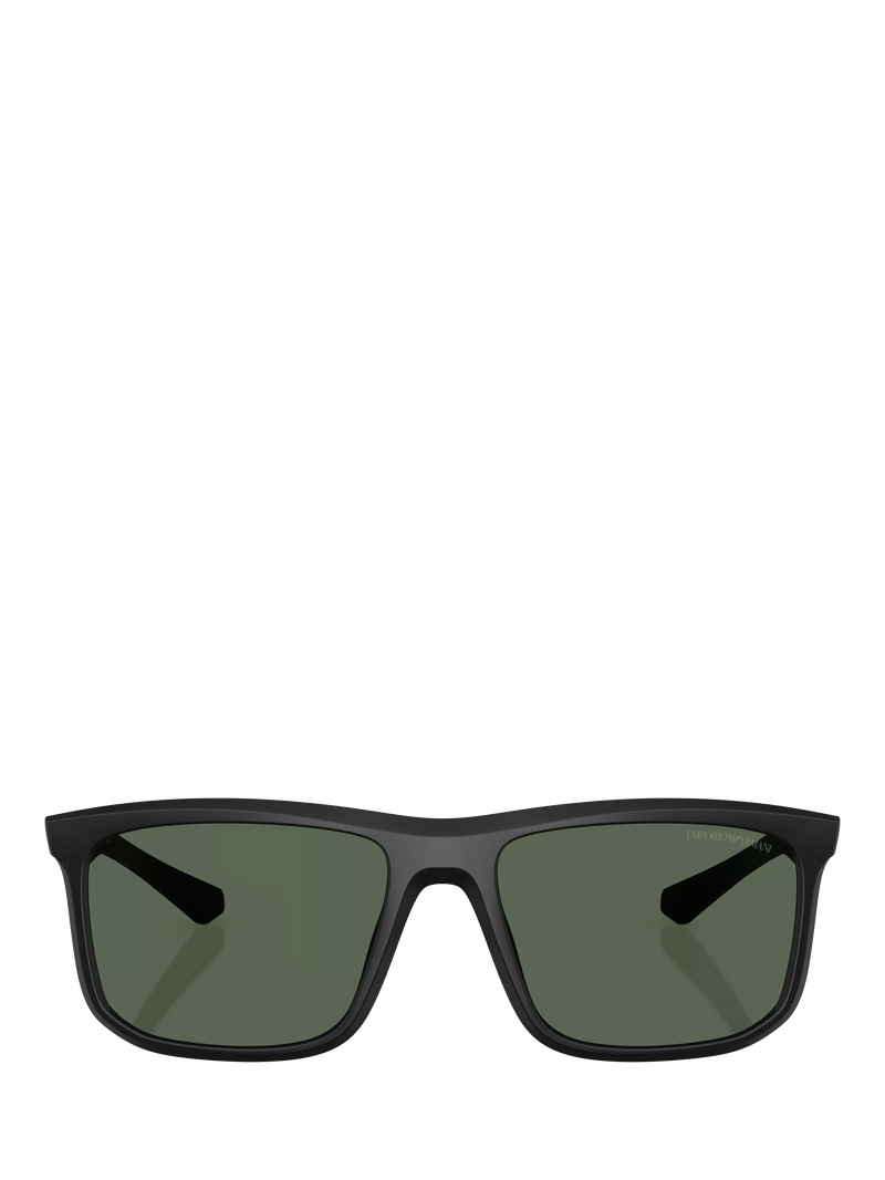 Emporio Armani men's square sunglasses matte black 57mm (British brand)