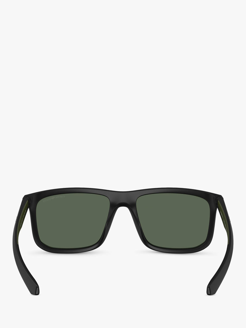 Emporio Armani men's square sunglasses matte black 57mm (British brand)