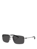 Moncler rectangular sunglasses matte black 56mm, imported from the UK