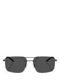Moncler rectangular sunglasses matte black 56mm, imported from the UK