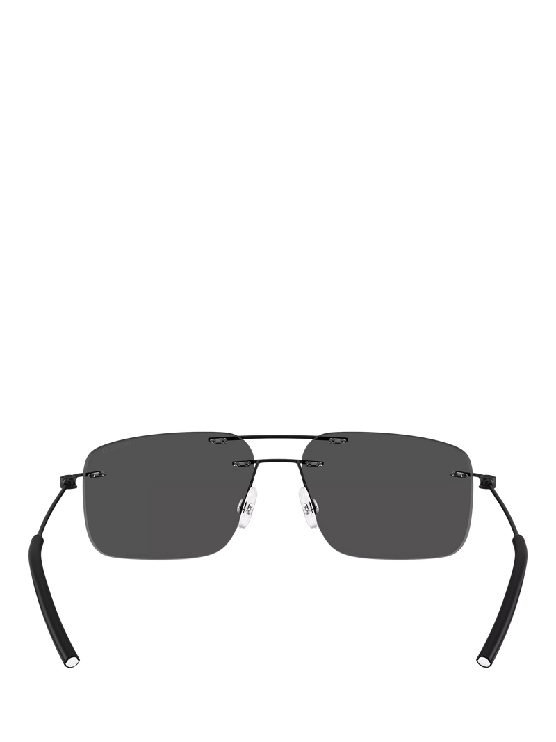 Moncler rectangular sunglasses matte black 56mm, imported from the UK