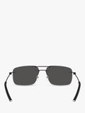 Moncler rectangular sunglasses matte black 56mm, imported from the UK