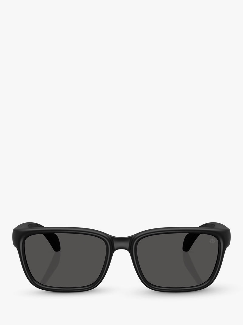 Moncler rectangular sunglasses matte black, imported from the UK