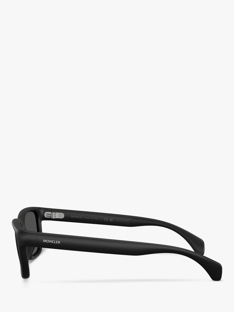 Moncler rectangular sunglasses matte black, imported from the UK