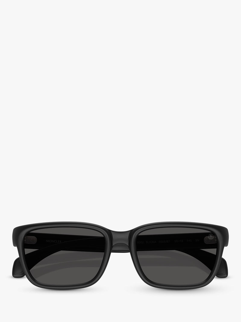 Moncler rectangular sunglasses matte black, imported from the UK