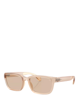 John Lewis Moncler ME8002 Unisex Rectangular Sunglasses Milky Pink/Blush Sunglasses 55mm- Buy online at McGrocer