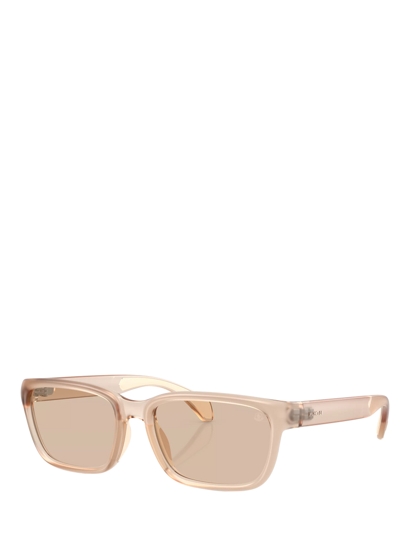 Moncler rectangular sunglasses milky pink blush unisex, imported from the UK
