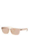 Moncler rectangular sunglasses milky pink blush unisex, imported from the UK