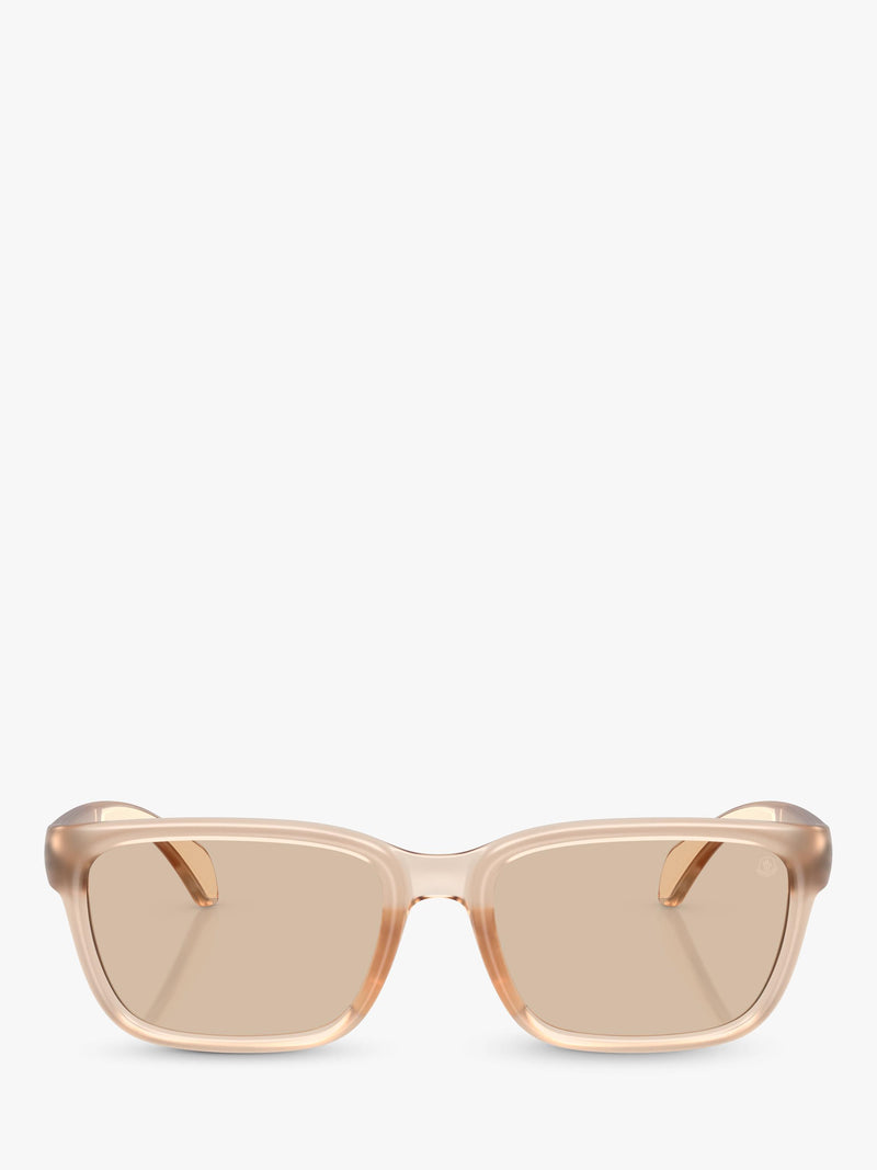 Moncler rectangular sunglasses milky pink blush unisex, imported from the UK