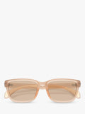 Moncler rectangular sunglasses milky pink blush unisex, imported from the UK