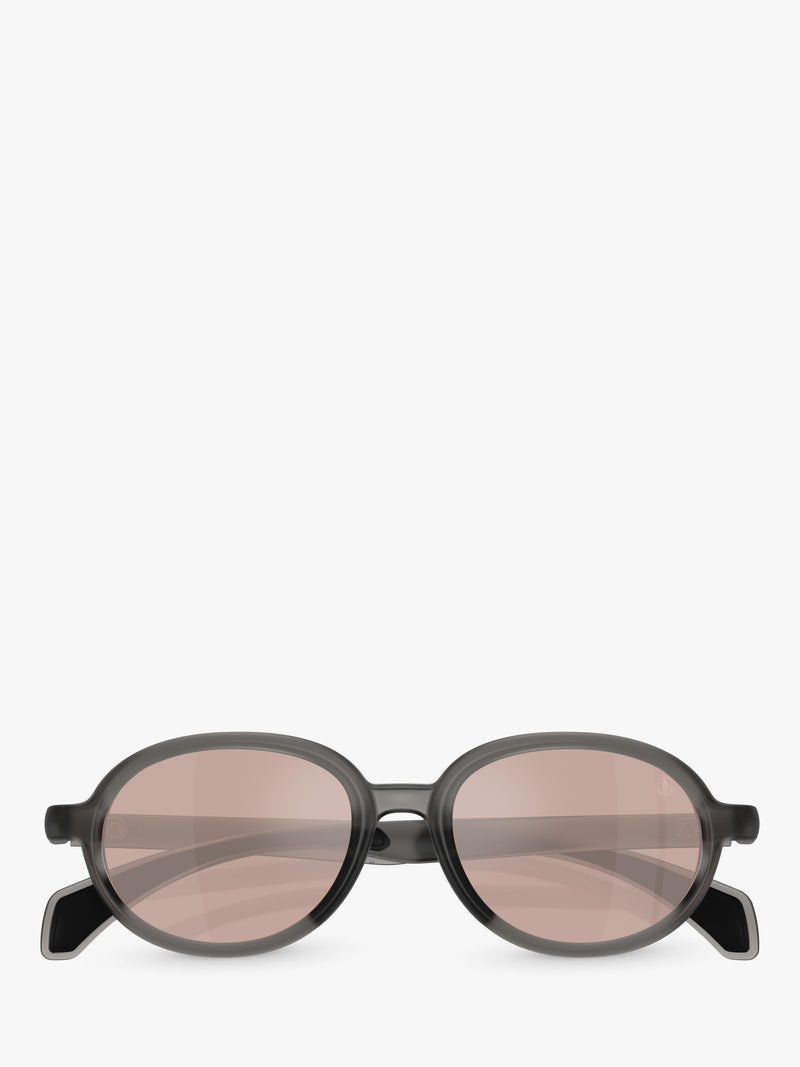 Moncler oval sunglasses shiny grey pink frame, imported from the UK