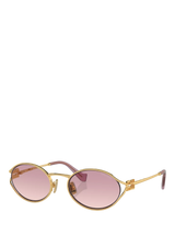 John Lewis Miu Miu MU52YS Women's Oval Sunglasses Gold/Pink- Buy online at McGrocer