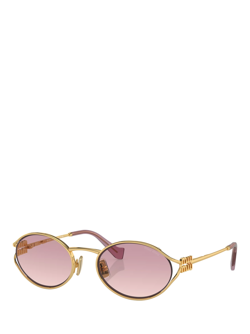 Miu Miu oval sunglasses gold pink polyamide - British product
