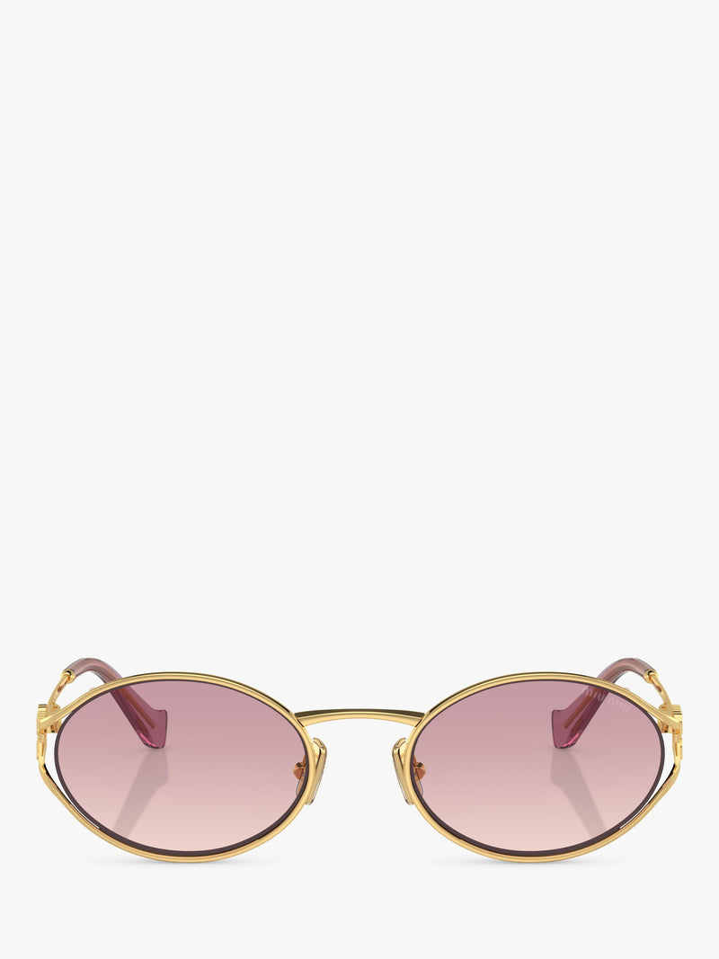 Miu Miu oval sunglasses gold pink polyamide - British product
