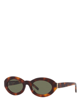 John Lewis Yves Saint Laurent Women's Oval Sunglasses, Tortoise/Green- Buy online at McGrocer