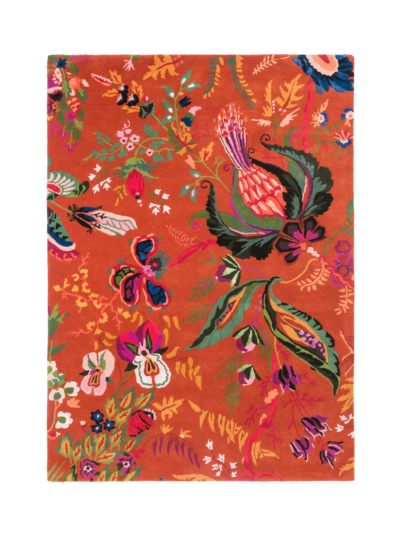 Tapis Harlequin Wonderland Floral en laine riche multicolore, version UK