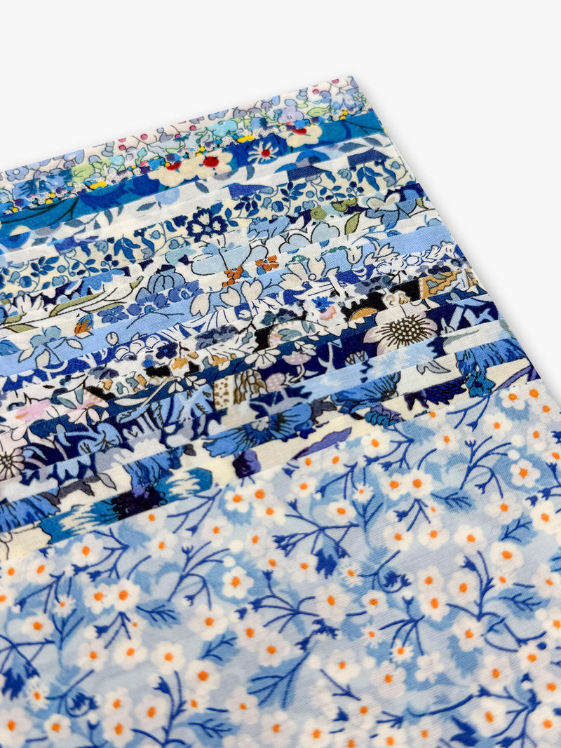 Alice Caroline Liberty charm squares blue 20-pack - British product