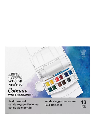 John Lewis Travel Watercolour Paint Set with 12 Half Pans and Accessories- اشترِ عبر الإنترنت على McGrocer