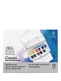 Winsor & Newton travel watercolour paint set with 12 half pans and accessories (British brand)