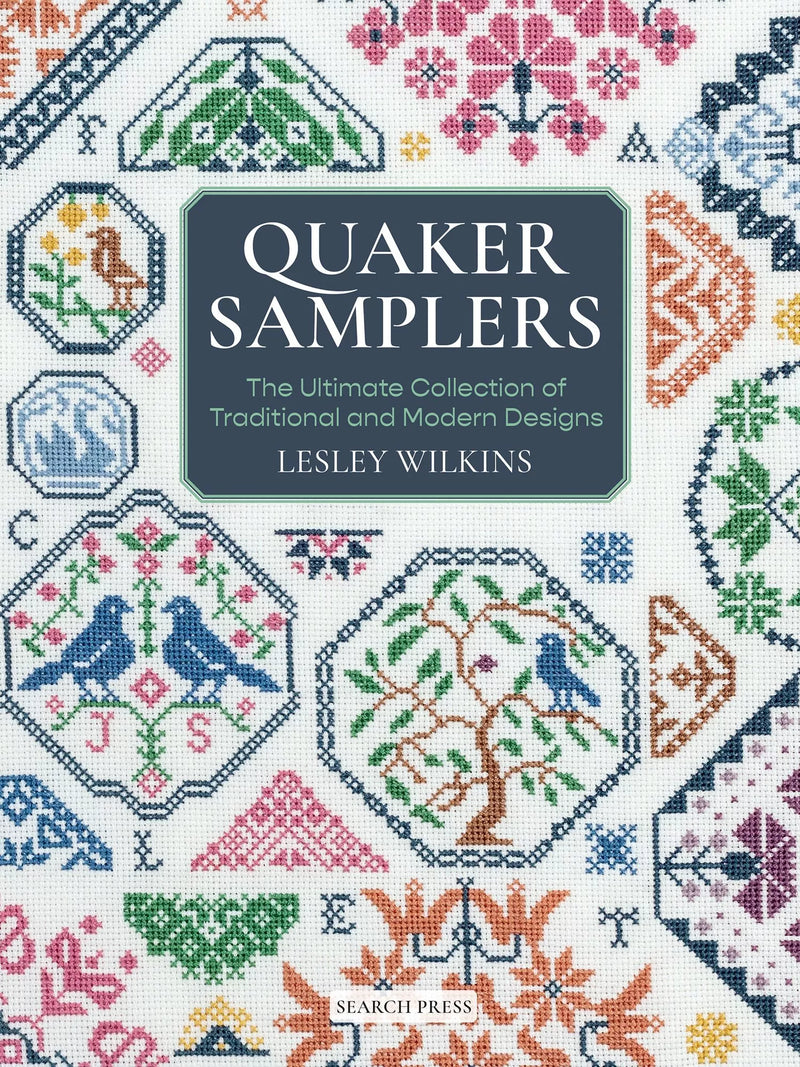 Search Press Quaker Samplers cross stitch book - British product
